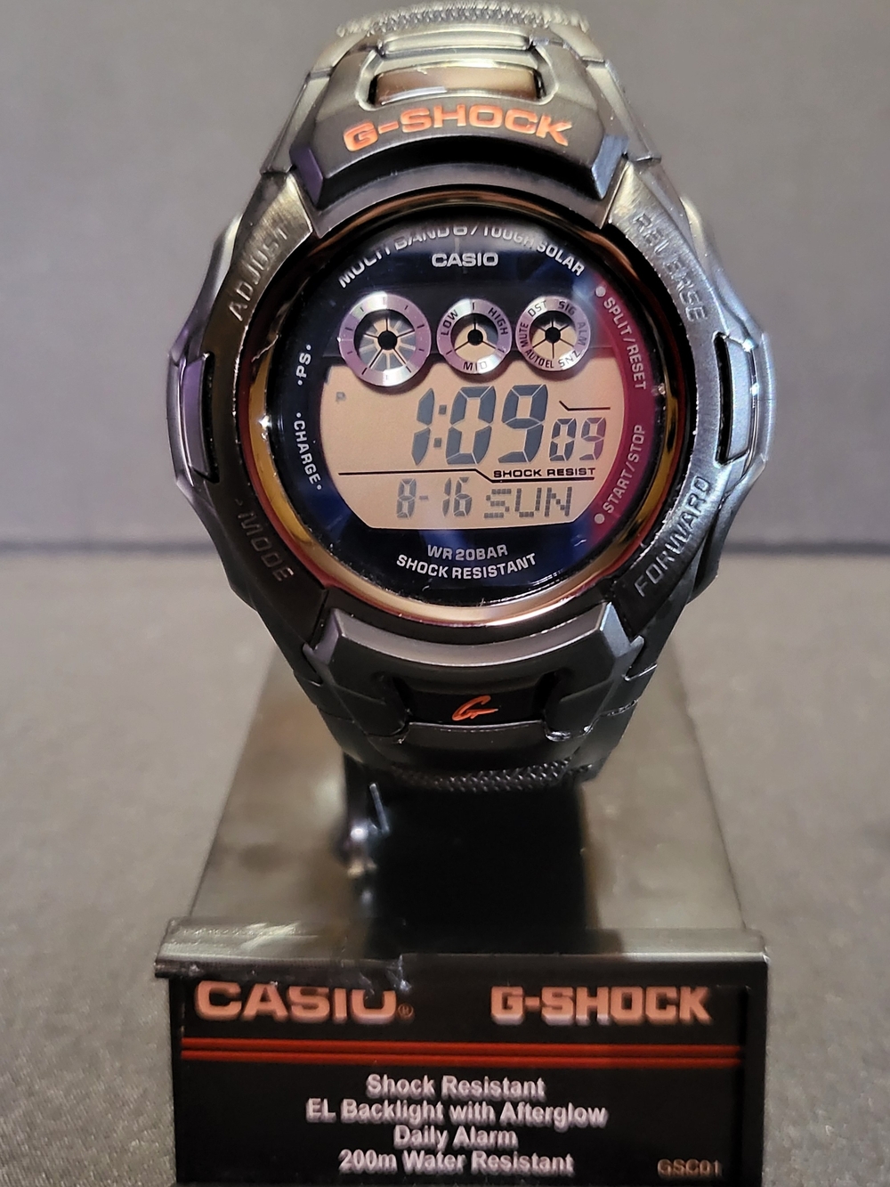 Casio G-Shock GW-M500F Black Digital Watch, Tough Solar, Multi Band 6